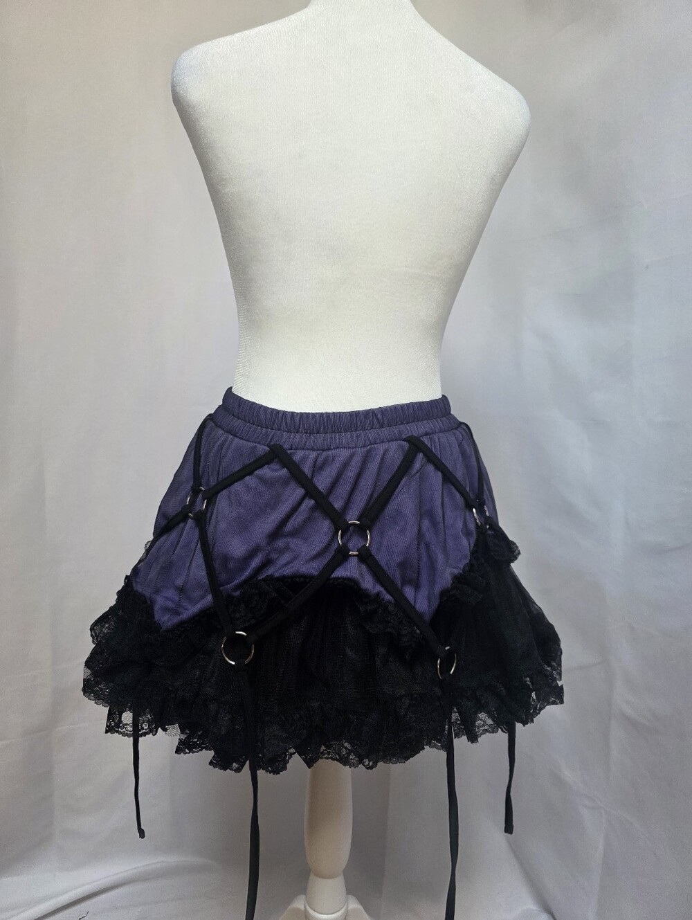 GLP Lolita & Punk Purple Black Lace Mini Skirt Goth Punk Size F-Free Size - Picture 3 of 7